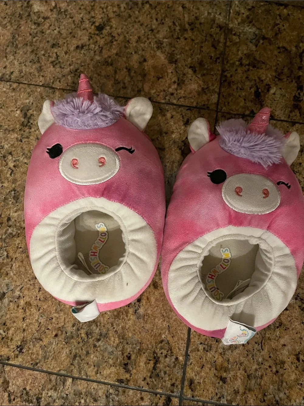 Squishmallows Pink Unicorn Kids Slippers